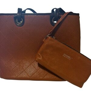 CHANEL Shopping Fever Quilted Caviar Leather Tote Bag in brown